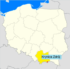 Krynica-Zdrój na mapie Polski
